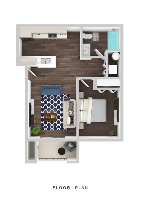 The Banks on Bradley Apartments 3D Floor Plans - 1x1 b
